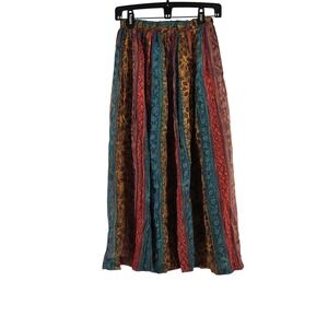 VIntage Boho Patchwork Maxi Skirt Hippie Medium Festival Forest Fairy Earthy